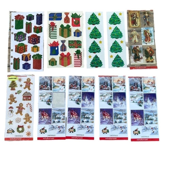 Vintage Christmas Sticker Bundle Stickopotamus Hallmark Stickeroni Mrs Grossmans - Picture 1 of 16